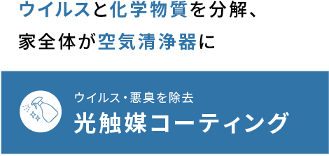 ウィルス・悪臭を除去 光触媒コーティング